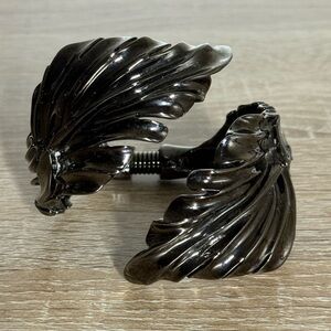 Vintage Oscar De La Renta  Leaf Cuff Signed Bracelet